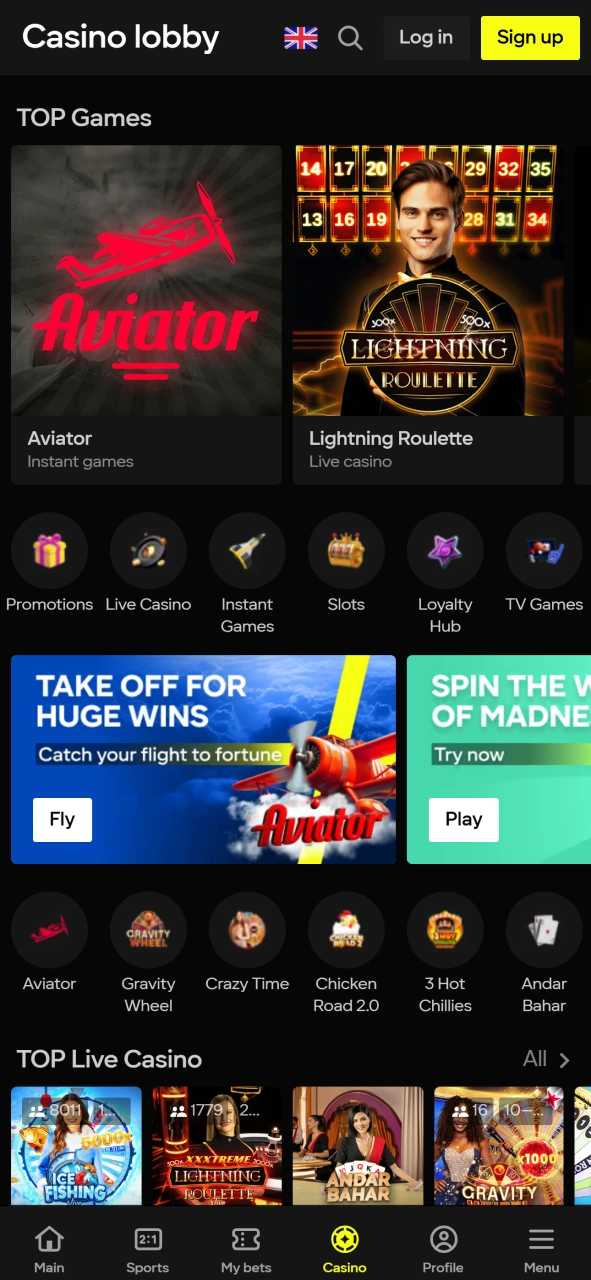 Play official Parimatch Aviator games through the intuitive mobile interface.