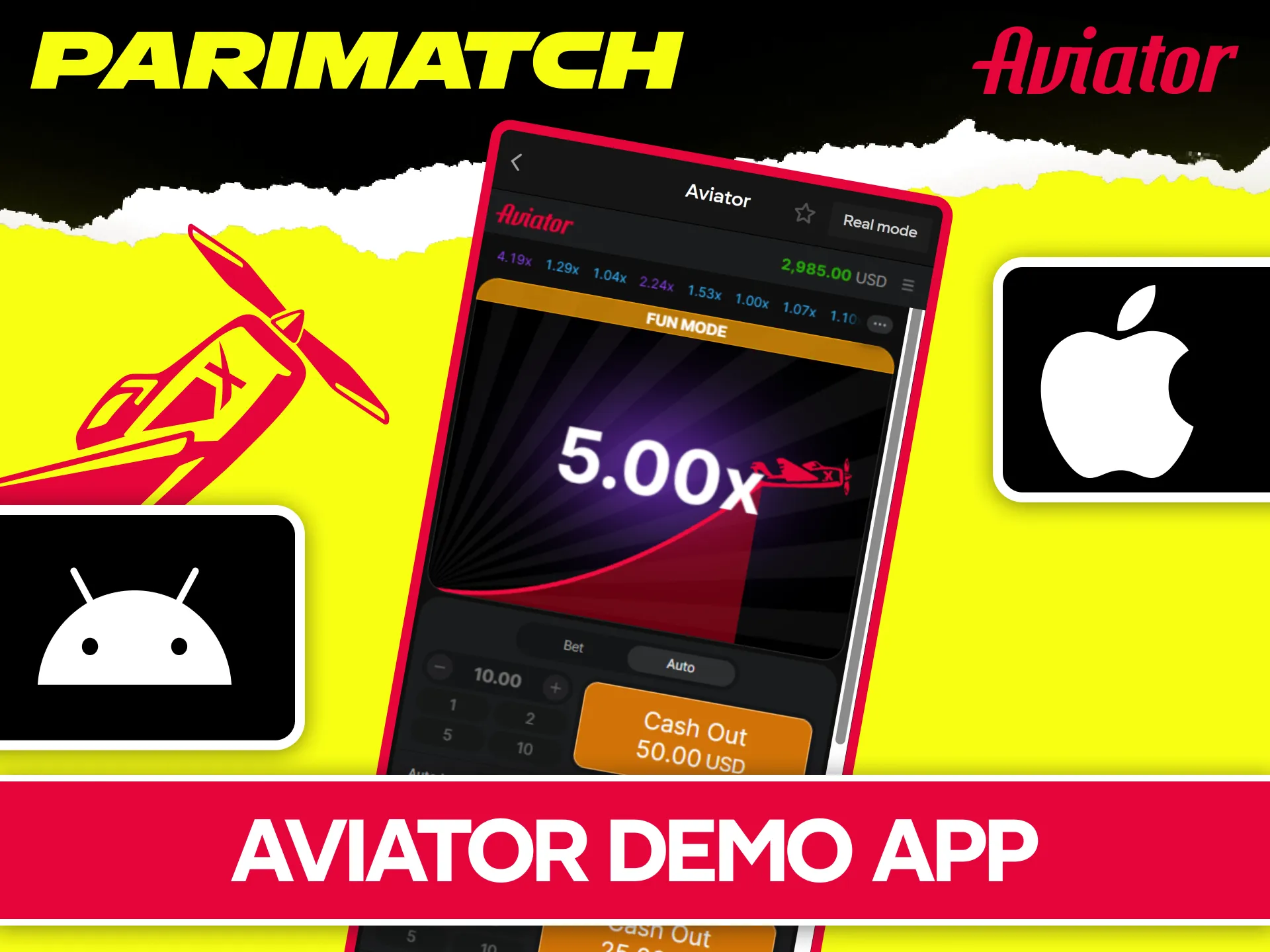 Access official Parimatch Aviator demo rounds on your mobile device.