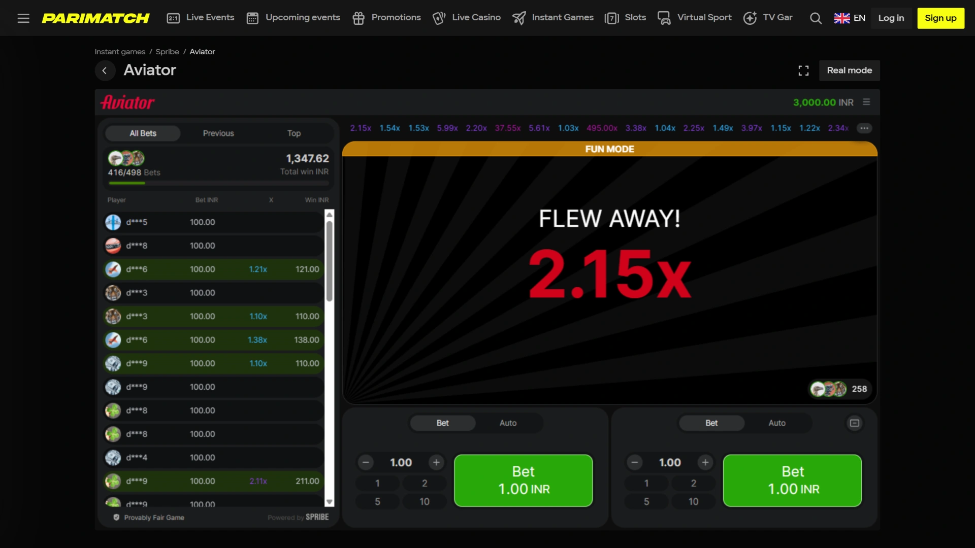 See the official Parimatch Aviator round end on your screen.